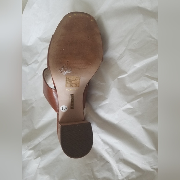 Louise Et Cie Brown Leather Block Heel Sandals 7.5 - Picture 2 of 6